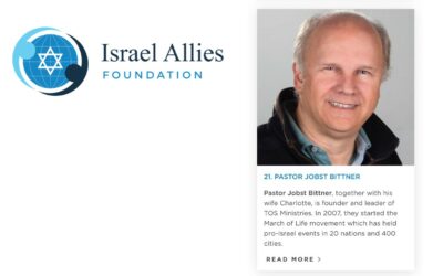 Jobst Bittner unter die „50 wichtigsten christlichen Verbündeten Israels“ nominiert